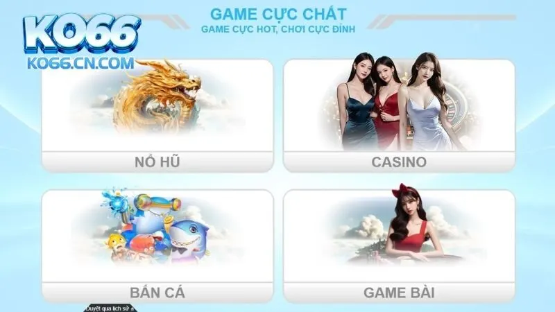 Giới thiệu các danh mục game cực đỉnh tại KO66